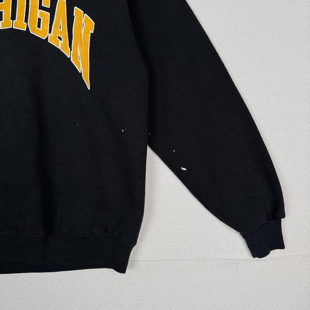Vtg 80'S Artex University of Michigan Raglan Sweatshirt Made In USA Large Black - Picture 4 of 9